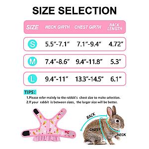 1pc Adjustable Bunny Harness for Walking Runnig Hiking Camping Outdoor - Carrot Pattern Cute Small Animal Harness Leash Set