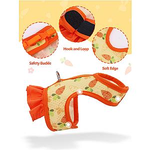 1pc Adjustable Bunny Harness for Walking Runnig Hiking Camping Outdoor - Carrot Pattern Cute Small Animal Harness Leash Set