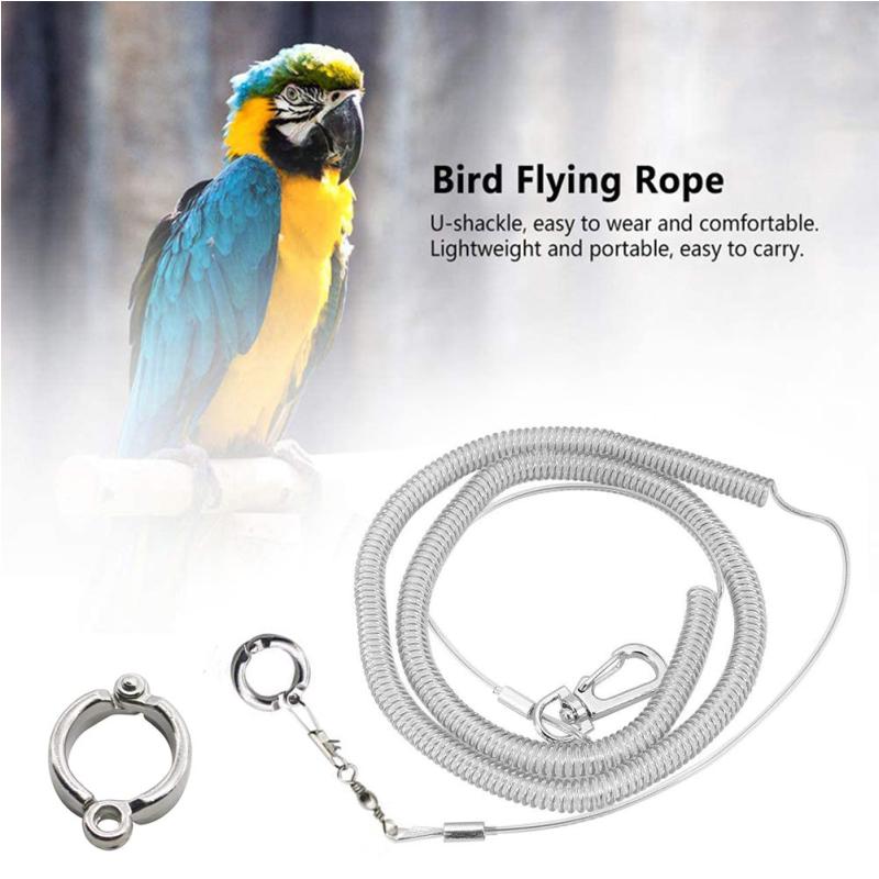 3M/6M Parrot Bird Flying Training Leash Ultra-light Flexible Rope Anti-bite with Leg Ring Harness Bird Training Rope Outdoor