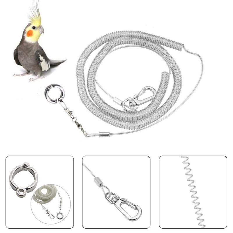 3M/6M Parrot Bird Flying Training Leash Ultra-light Flexible Rope Anti-bite with Leg Ring Harness Bird Training Rope Outdoor