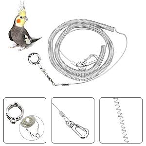 3M/6M Parrot Bird Flying Training Leash Ultra-light Flexible Rope Anti-bite with Leg Ring Harness Bird Training Rope Outdoor