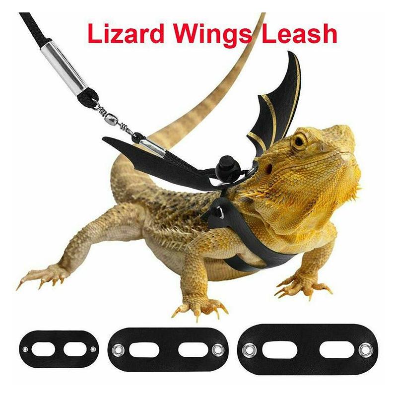 Adjustable Reptile Lizard Gecko Bearded Dragon Harness and Leash for Outdoor Pet Chameleon Supplies