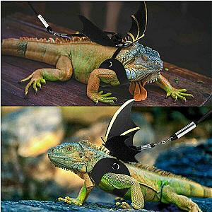 Adjustable Reptile Lizard Gecko Bearded Dragon Harness and Leash for Outdoor Pet Chameleon Supplies