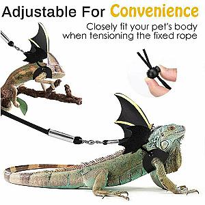 Adjustable Reptile Lizard Gecko Bearded Dragon Harness and Leash for Outdoor Pet Chameleon Supplies