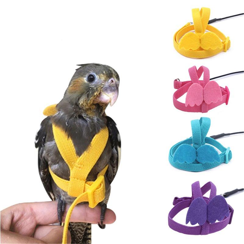 Pet Bird Harness Adjustable Parrot Harness Anti-bite Outdoor Training Flying Rope for Budgerigar Lovebird Cockatiel