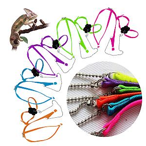 Adjustable Reptile Lizard Harness Leash Training Walking Rope Pet Leash Anti-Bite Harness Leash Pet Collar Chest Strap Lizard