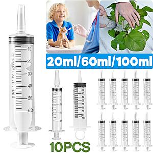 60ml Syringe Glue Filling Measuring Syringe Nutrient Sterile Health Without Needle Watering Refilling for Industrial Hydroponics