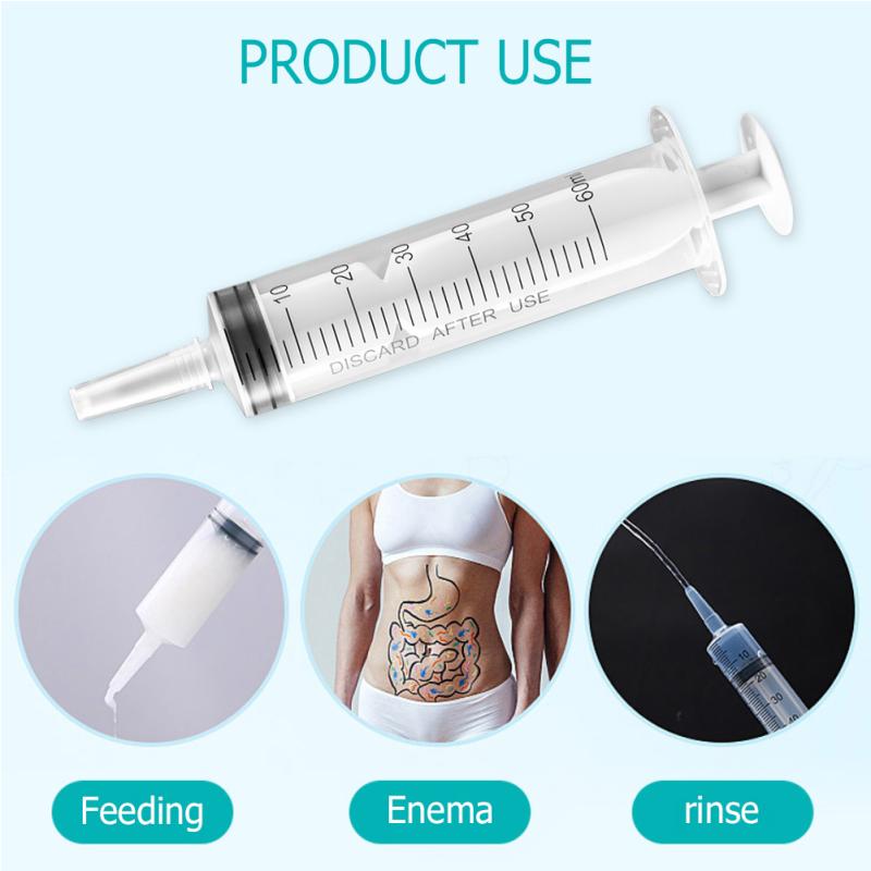 60ml Syringe Glue Filling Measuring Syringe Nutrient Sterile Health Without Needle Watering Refilling for Industrial Hydroponics