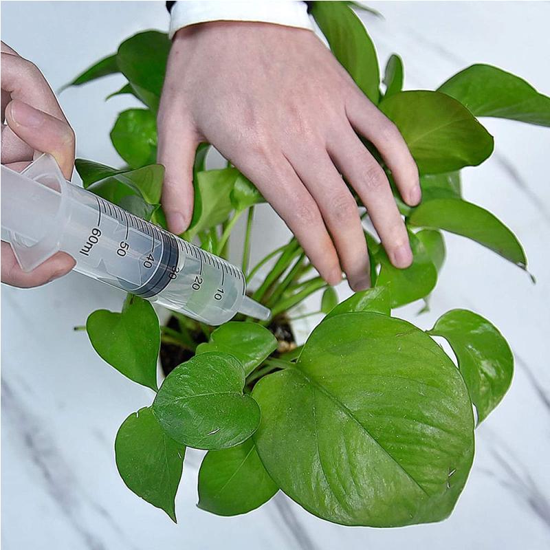 60ml Syringe Glue Filling Measuring Syringe Nutrient Sterile Health Without Needle Watering Refilling for Industrial Hydroponics