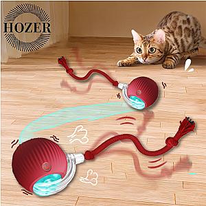 Cat Interactive Ball Toys Automatic Rolling Ball Faux Tail Rechargeable Smart Pet Electric Toy Dog Cat Training Imitate Mouse