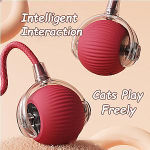 Cat Interactive Ball Toys Automatic Rolling Ball Faux Tail Rechargeable Smart Pet Electric Toy Dog Cat Training Imitate Mouse