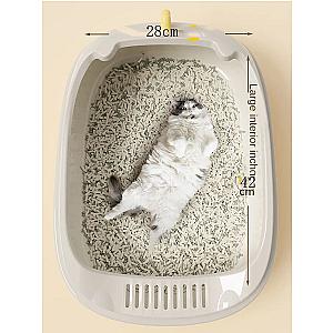 Cat Litter Box Extra Dinosaur Semi-Enclosed Large Size Detachable Washable Anti-Splash Design Convenient Solution for Large Cats