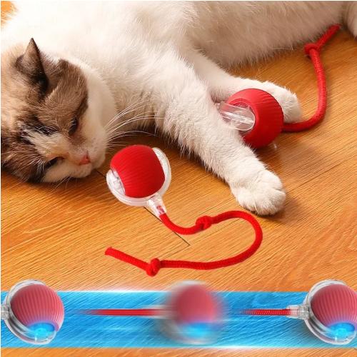 Electric Cat Ball Toys Automatic Rolling Ball Faux Tail Rechargeable Smart Pet Interactive Toy Dog Cat Training Imitate Mouse