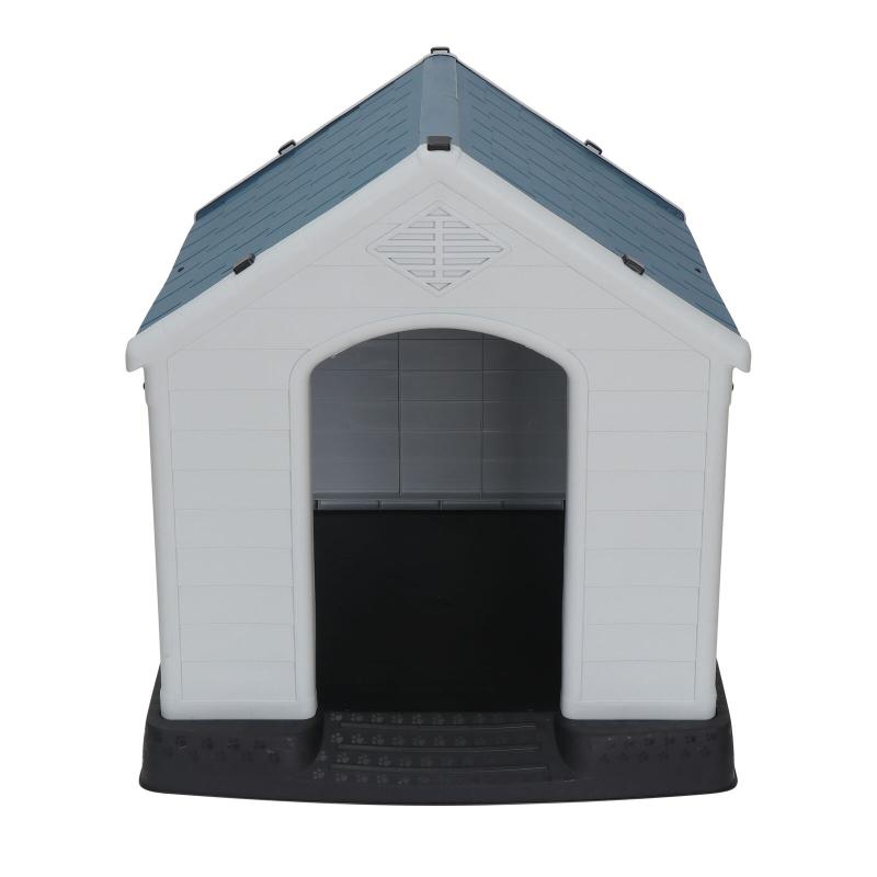 Outdoor Dog House Comfortable Cool Shelter Durable Plastic Design Home Kennel