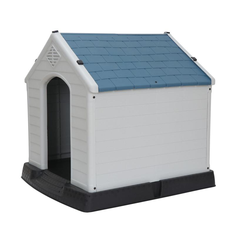 Outdoor Dog House Comfortable Cool Shelter Durable Plastic Design Home Kennel