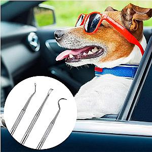 3Pcs Pet Dog Tooth Cleaner Tooth Scaler and Scraper Stainless Double Headed Tarter Remover Scraper Pet Teeth Dog Cleaning Tools