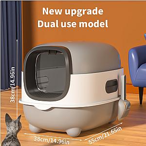 Closed cat litter box, splash proof, odor isolation, dual-purpose, foldable design, can accommodate cats weighing less t