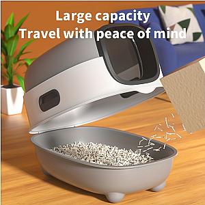 Closed cat litter box, splash proof, odor isolation, dual-purpose, foldable design, can accommodate cats weighing less t