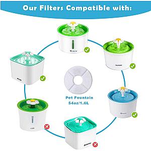 Replacement Activated Carbon Filter For Cat Water Drinking Fountain Replaced Filters Flower For Pet Dog Round Fountain Dispenser