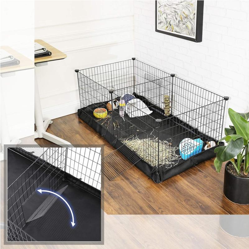 NEW Guinea Pig Cages, Metal Grid Small Animal Playpen with Waterproof Washable Liner, 2 Separate Spaces for Rabbits Ferrets