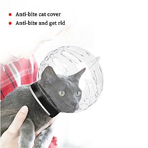 Cat Grooming Supplies Anti-Licking Anti-Bite Breathable Cat  Muzzle Protective Space Hood Grooming Mask Bath Grooming