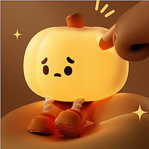 Halloween Pumpkin Night Light Cute Soft Silicone Safe Lamp Decorations Timing Dimmable Bedside Decor Kids Babies Halloween Gifts