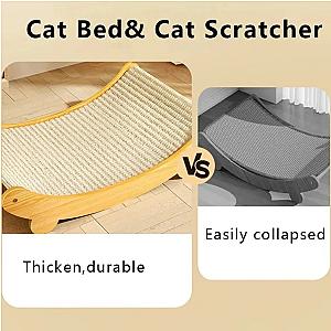 Wooden Cat Scratching Pads Multifuction Cats Sleeping Bed Detachable Wear-resistant Cat Scratch Board Kitten Grinding Cats Toys