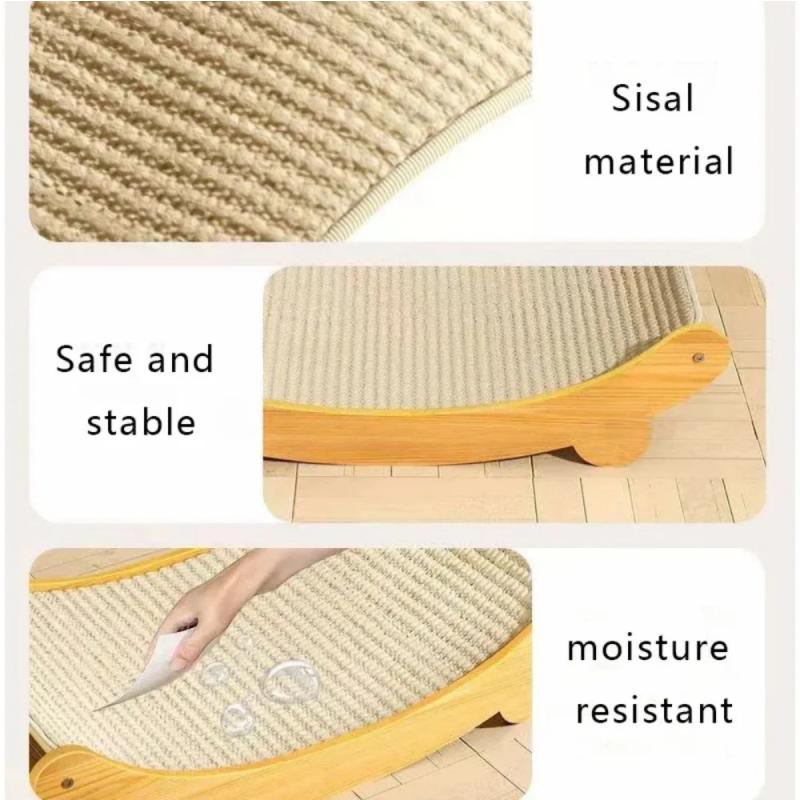 Wooden Cat Scratching Pads Multifuction Cats Sleeping Bed Detachable Wear-resistant Cat Scratch Board Kitten Grinding Cats Toys