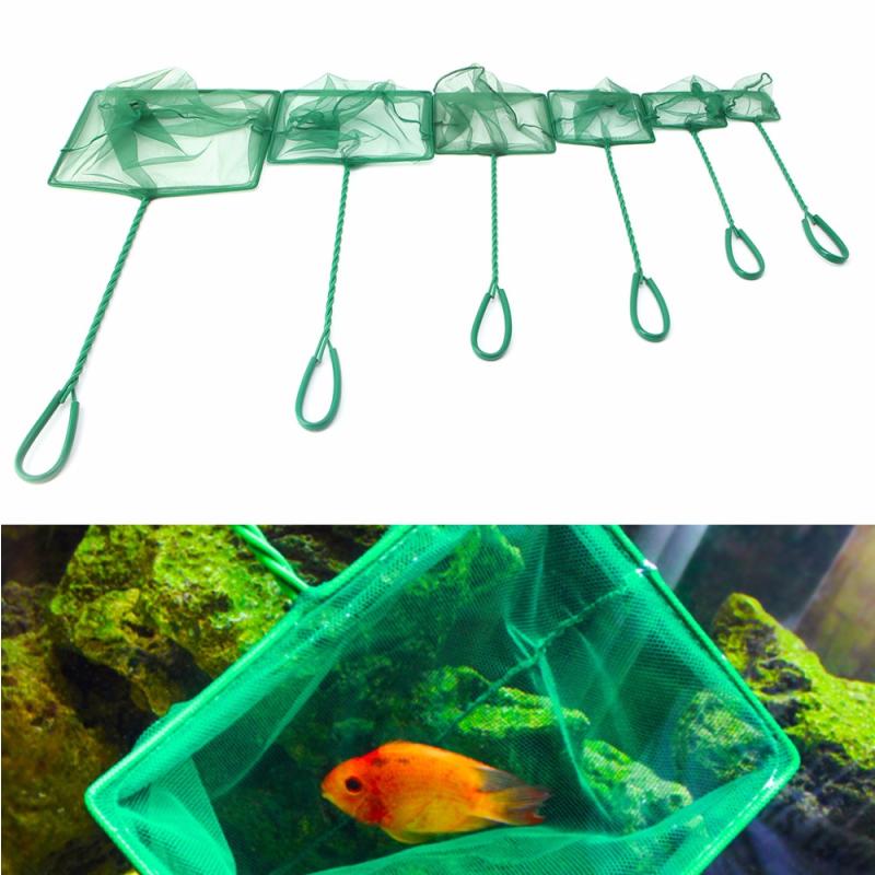 1PC Green Aquarium Fish Tank Square Shrimp Small Betta Tetra Fish Net 3"-10" 6 Sizes