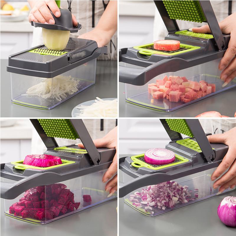 14/16 in 1 Multifunctional Vegetable Chopper Onion Chopper Handle Food Grate Food Chopper Kitchen Vegetable Slicer Dicer Cut