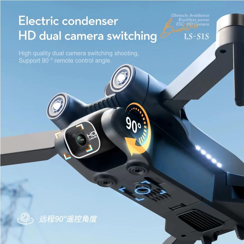 New S1S Mini Drone Caméra 8K Professional Brushless Motor Dron Obstacle Avoidance HD Dual Camera Foldable Quadcopter Toys