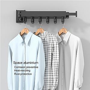 Wall-Mounted Foldable Aluminum Alloy Clothes Drying Rack Perfect for Balcony Bedroom Kitchen Living Room