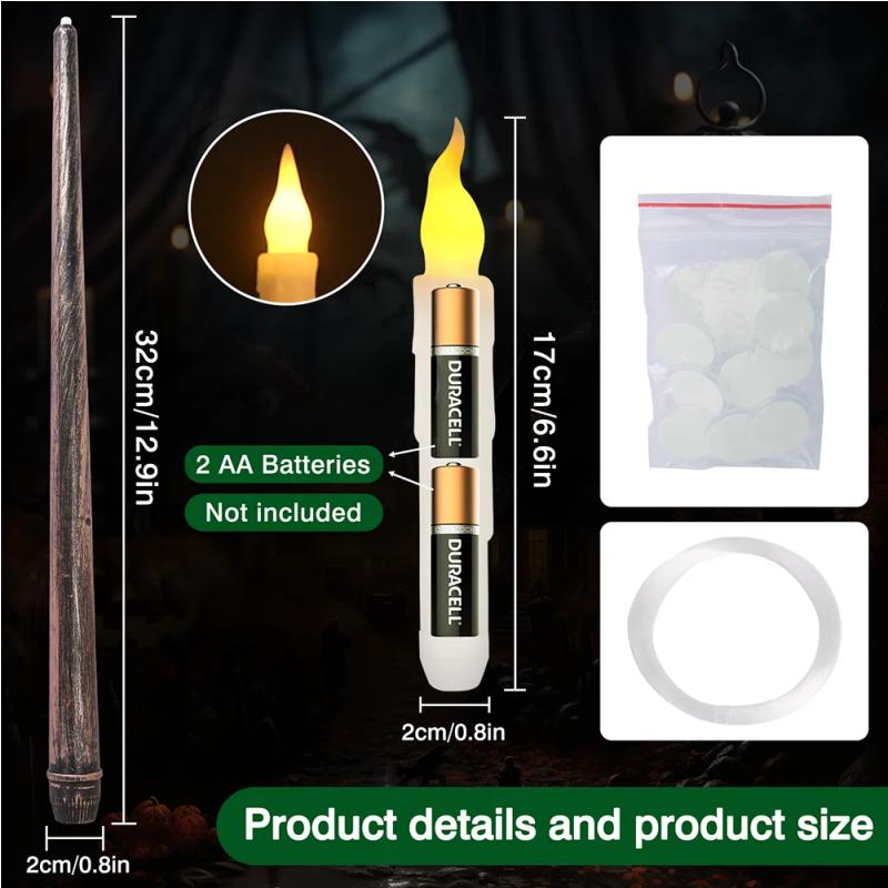 Halloween Decoration Floating LED Candles 12/24Pc Flameless Flicker Candle with Magic Wand Remote Control For Christmas Birthday