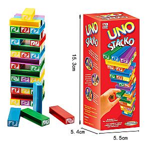 Stacko UNO Card Board Games Family Entertainment Poker Party Early Education Puzzle Stackoed Toys Playing Cards Birthday Gift