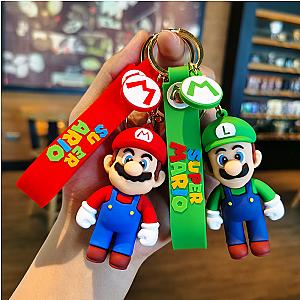 10styles Super Mario Keychain Mario Bros Luigi Toad Yoshi Bowser Action Figure Model Pvc Cartoon Bag Doll Pendant Toys Gift