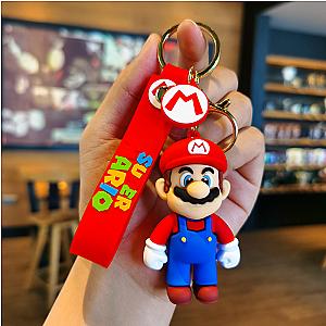 10styles Super Mario Keychain Mario Bros Luigi Toad Yoshi Bowser Action Figure Model Pvc Cartoon Bag Doll Pendant Toys Gift