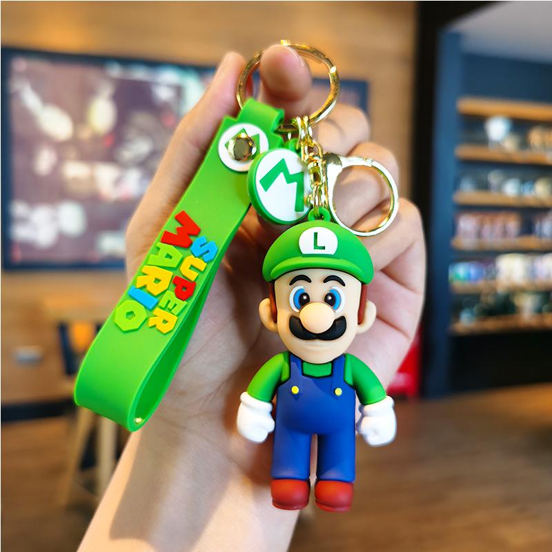 10styles Super Mario Keychain Mario Bros Luigi Toad Yoshi Bowser Action Figure Model Pvc Cartoon Bag Doll Pendant Toys Gift