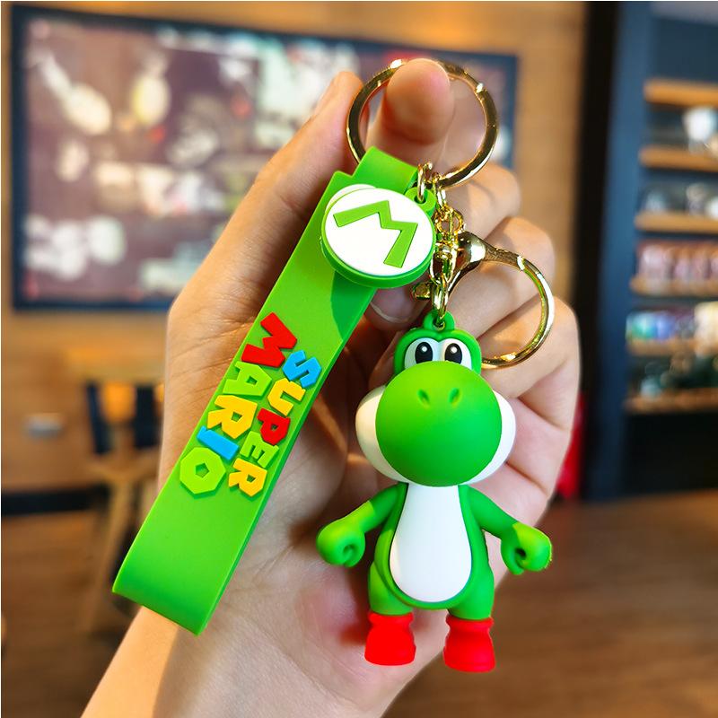 10styles Super Mario Keychain Mario Bros Luigi Toad Yoshi Bowser Action Figure Model Pvc Cartoon Bag Doll Pendant Toys Gift