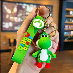 10styles Super Mario Keychain Mario Bros Luigi Toad Yoshi Bowser Action Figure Model Pvc Cartoon Bag Doll Pendant Toys Gift