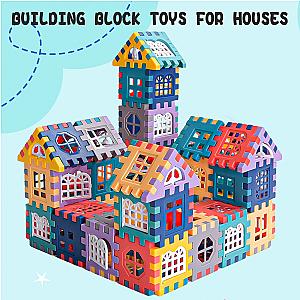 Large scale house building block simulation window design, kindergarten construction, creation of boys and girls large house bui