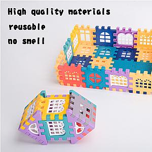 Large scale house building block simulation window design, kindergarten construction, creation of boys and girls large house bui