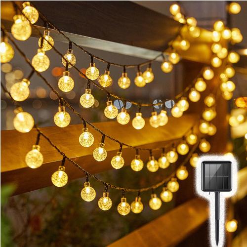 Solar Bubble Balls Lamp String Lights Outdoor Water Drops Outdoor Waterproof Orb Christmas Lights Patio Holiday Party